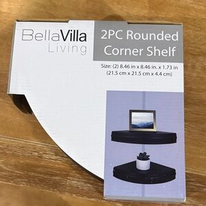 BellaVilla Living 2PC Rounded Corner Shelves - Black